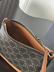 Celine Shoulder Bag In Triomphe Canvas and Calfskin - 21x13x5cm - 2