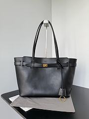 Balenciaga Bel Air Tote Bag Medium In Black Smooth Calfskin Aged Gold Hardware - 33x26x10cm - 1