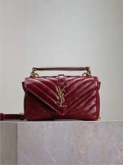 YSL College Mini In Shiny Leather Red - 20x13x3cm - 1