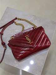 YSL College Mini In Shiny Leather Red - 20x13x3cm - 6