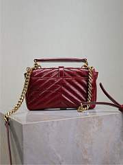 YSL College Mini In Shiny Leather Red - 20x13x3cm - 4