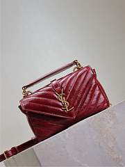 YSL College Mini In Shiny Leather Red - 20x13x3cm - 3