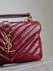 YSL College Mini In Shiny Leather Red - 20x13x3cm - 2