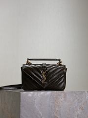 YSL College Mini In Shiny Leather Green - 20x13x3cm - 1