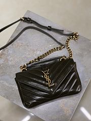 YSL College Mini In Shiny Leather Green - 20x13x3cm - 3
