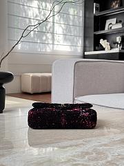 Chanel Flap Bag Quilted Gradient Sequins & Ruthenium Finish Metal Pink & Black - 21x14x8cm - 6