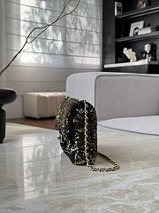 Chanel Flap Bag Quilted Gradient Sequins & Ruthenium Finish Metal Gold & Black - 21x14x8cm - 5