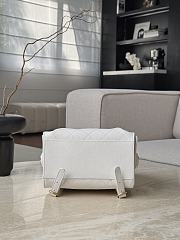 Chanel 25 Medium Backpack Grained Calfskin & Gold Tone Metal White - 23x23x14cm - 4