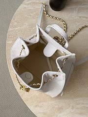 Chanel 25 Medium Backpack Grained Calfskin & Gold Tone Metal White - 23x23x14cm - 2