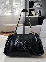 Chanel Rock Chain Bowler Bag Patent Leather Black - 56x26x16 - 1