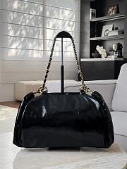 Chanel Rock Chain Bowler Bag Patent Leather Black - 56x26x16 - 6
