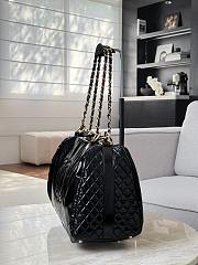 Chanel Rock Chain Bowler Bag Patent Leather Black - 56x26x16 - 5