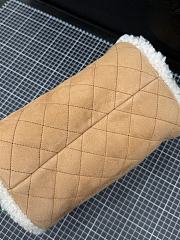 Chanel 25 Handbag Small Shearling Gold Metal Beige - 30x26x14cm - 2