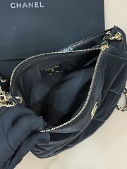 Chanel Clutch With Chain Velvet Effect Nylon Shiny Crumpled Calfskin & Gold Tone Metal Black - 22x15x6cm - 2