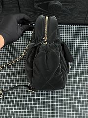 Chanel Backpack Velvet Effect Nylon Shiny Crumpled Calfskin & Gold Tone Metal Black - 22x22.5x8.5cm - 6