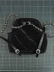 Chanel Backpack Velvet Effect Nylon Shiny Crumpled Calfskin & Gold Tone Metal Black - 22x22.5x8.5cm - 3