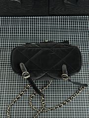 Chanel Backpack Velvet Effect Nylon Shiny Crumpled Calfskin & Gold Tone Metal Black - 22x22.5x8.5cm - 4