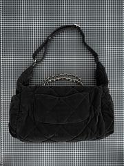 Chanel Maxi Bowling Bag Velvet Effect Nylon & Gold Tone Metal Black - 44x22x18cm - 6