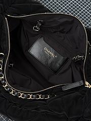 Chanel Maxi Bowling Bag Velvet Effect Nylon & Gold Tone Metal Black - 44x22x18cm - 5