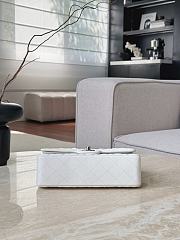 Chanel Classic White Caviar Silver Hardware Bag - 14.5x23x6cm - 3