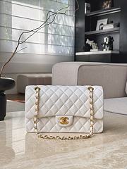 Chanel Classic 11.12 Handbag Lambskin & Gold Tone Metal White - 25.5x15.5x6.5cm - 1