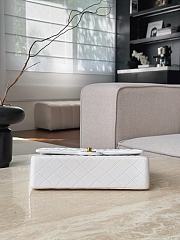 Chanel Classic 11.12 Handbag Lambskin & Gold Tone Metal White - 25.5x15.5x6.5cm - 2