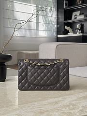 Chanel Classic 11.12 Handbag Grained Shiny Calfskin & Gold Tone Metal Chocolate - 25.5x15.5x6.5cm - 4
