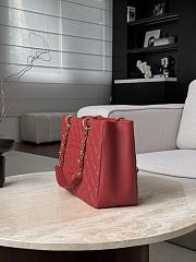 Chanel Quilted Caviar Leather Grand Shopper Tote Red Gold Hardware - 33.5x24x12.5cm - 2