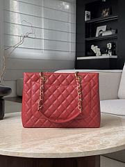 Chanel Quilted Caviar Leather Grand Shopper Tote Red Gold Hardware - 33.5x24x12.5cm - 5