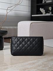 Chanel Pouch Grained Shiny Calfskin & Gold Tone Metal Black - 23x12x8cm - 2