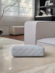 Chanel Pouch Shiny Grained Calfskin Strass & Silver Tone Metal Gray - 23x12x8cm - 5