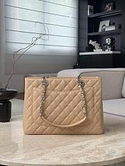 Chanel Quilted Caviar Leather Grand Shopper Tote Beige Silver Hardware - 33.5x24x12.5cm - 5