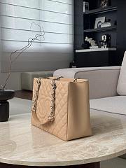 Chanel Quilted Caviar Leather Grand Shopper Tote Beige Silver Hardware - 33.5x24x12.5cm - 2