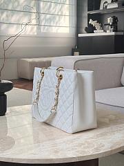 Chanel Quilted Caviar Leather Grand Shopper Tote White Gold Hardware - 33.5x24x12.5cm - 4