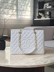 Chanel Quilted Caviar Leather Grand Shopper Tote White Gold Hardware - 33.5x24x12.5cm - 5