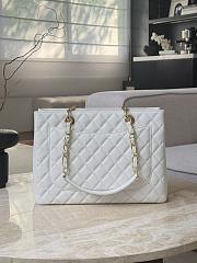 Chanel Quilted Caviar Leather Grand Shopper Tote White Gold Hardware - 33.5x24x12.5cm - 2