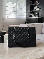 Chanel Quilted Caviar Leather Grand Shopper Tote Black Silver Hardware - 33.5x24x12.5cm - 3