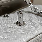 Chanel Chevron Caviar Gray Silver Hardware - 25cm - 3