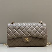 Chanel Jumbo Quilted Lambskin Beige Taupe Gold Hardware - 30x19.5x10cm - 3