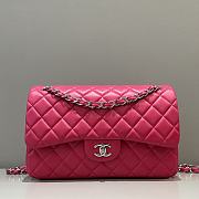 Chanel Jumbo Quilted Lambskin Hot Pink Silver Hardware - 30x19.5x10cm - 3