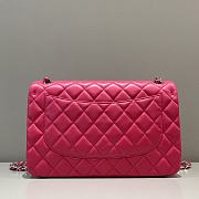 Chanel Jumbo Quilted Lambskin Hot Pink Silver Hardware - 30x19.5x10cm - 4