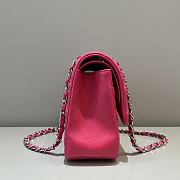 Chanel Jumbo Quilted Lambskin Hot Pink Silver Hardware - 30x19.5x10cm - 2