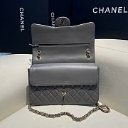 Chanel Jumbo Quilted Lambskin Gray Gold Hardware - 30x19.5x10cm - 4