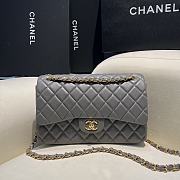Chanel Jumbo Quilted Lambskin Gray Gold Hardware - 30x19.5x10cm - 3
