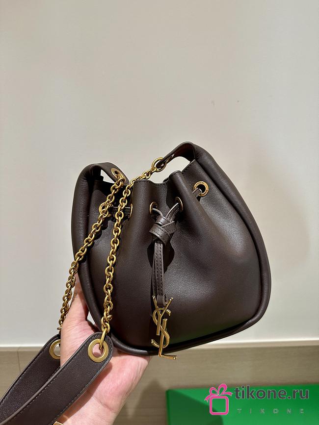 YSL Saint Laurent Supple Bucket Bag in Brown - 28x22x9cm - 1