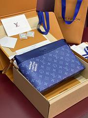 LV Pochette Voyage Souple Monogram Heritage Blue - 30x21x7.5cm - 4