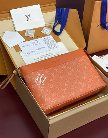 LV Pochette Voyage Souple Monogram Heritage Orange - 30x21x7.5cm