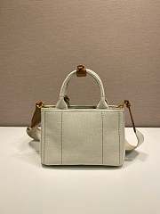 Prada Linen Blend Mini Handbag White 1BA038 - 22x15x13cm - 5