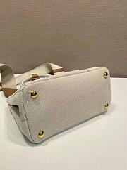 Prada Linen Blend Mini Handbag White 1BA038 - 22x15x13cm - 3