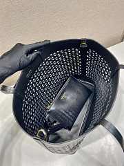Prada Logo Perforated Leather Tote Bag Black 1BG503 - 32x29x13cm - 4